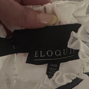 Eloquii White Ruffled Top